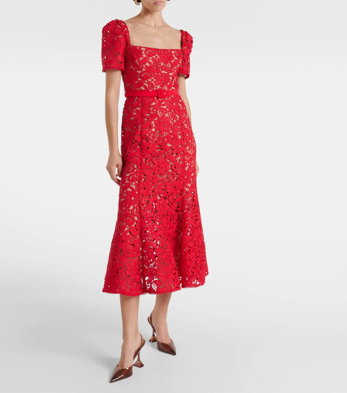 Self Portrait Floral lace midi dress Self Portrait