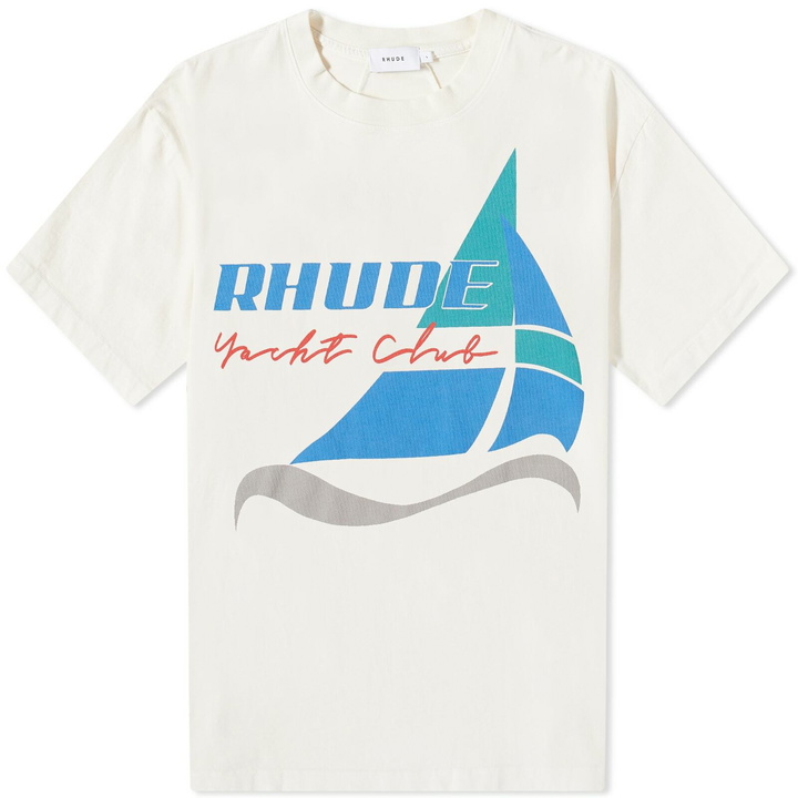 Photo: Rhude Men's Yacht Club T-Shirt in Vtg White