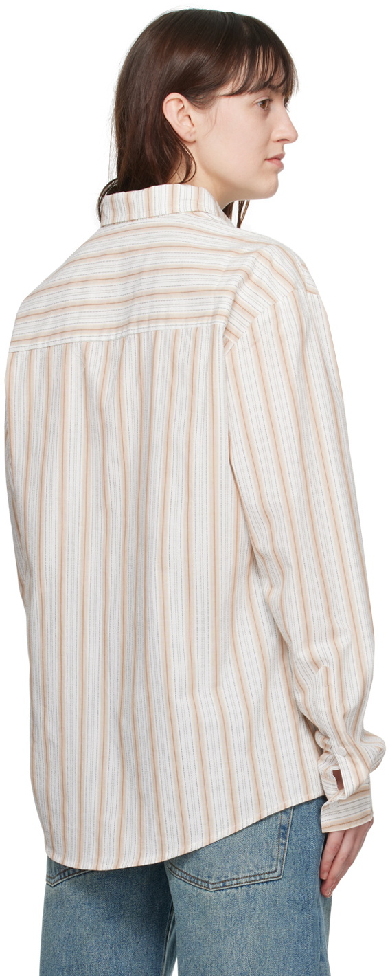 WYNN HAMLYN Off-White & Brown Patch Pocket Shirt