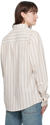 WYNN HAMLYN Off-White & Brown Patch Pocket Shirt