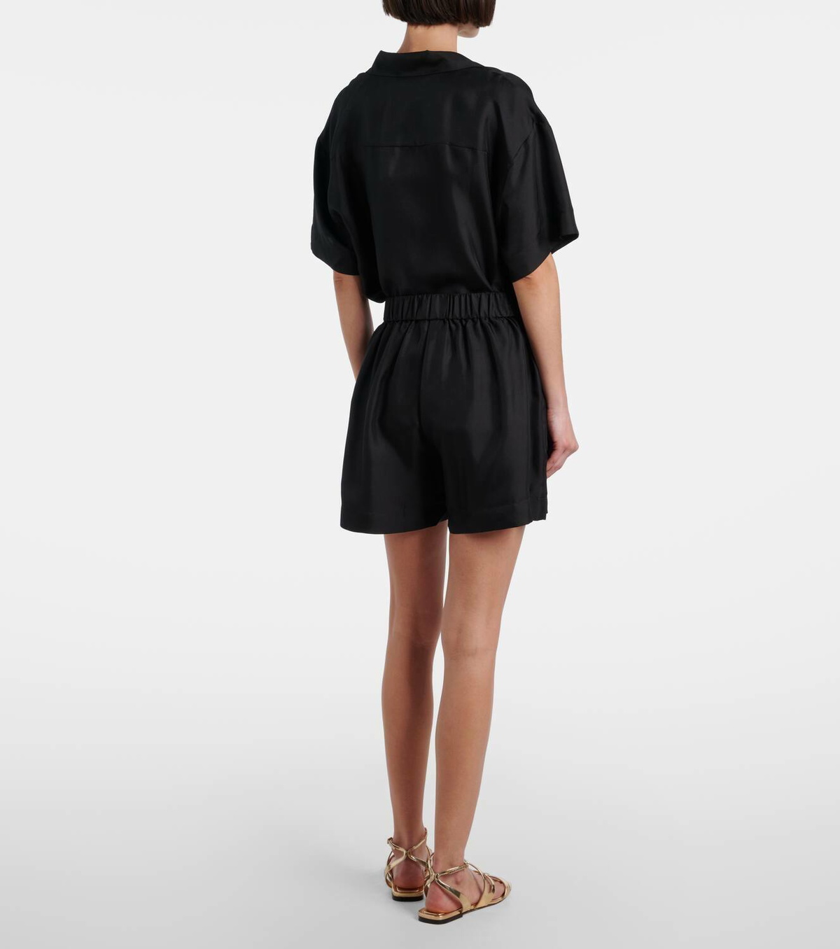 Asceno Zurich silk twill shorts