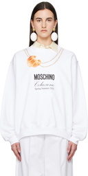 Moschino White 'Moschino' Breakfast Sweatshirt