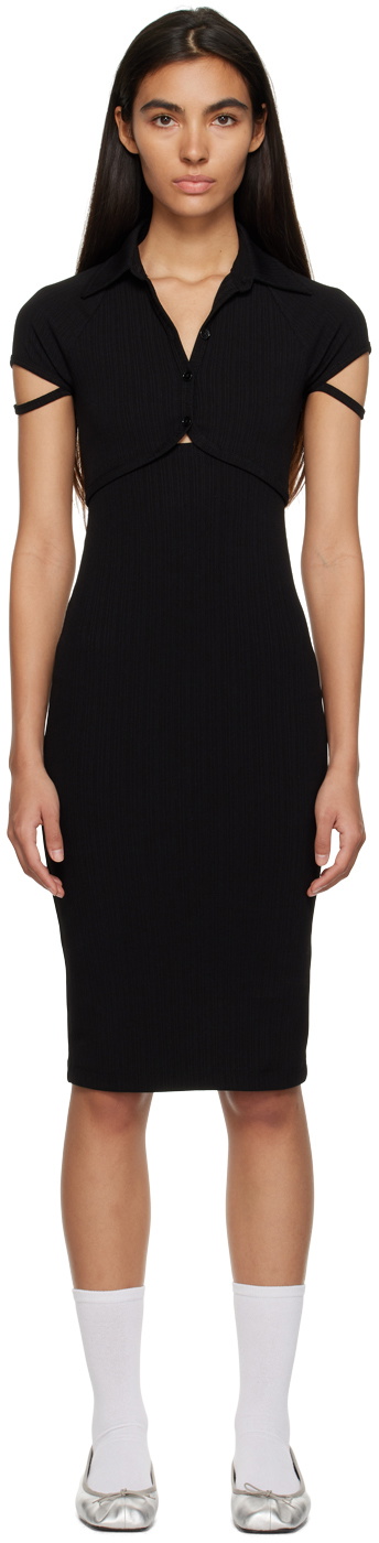 Helmut Lang Black Cutout Midi Dress Helmut Lang