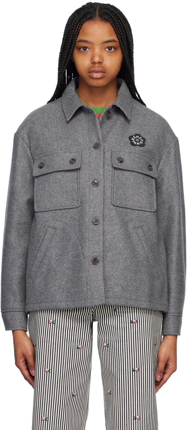 Kenzo Gray Kenzo Paris Flap Pocket Jacket Kenzo
