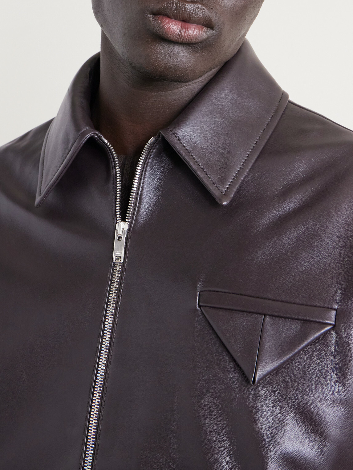 Bottega Veneta - Leather Blouson Jacket - Brown