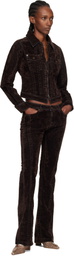 KNWLS Brown Flock Denim Jacket