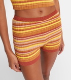 Bananhot Jack ribbed-knit striped shorts