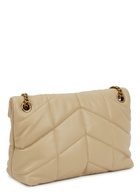 Saint Laurent - Women's Puffer Cream Small Leather Shoulder Bag - Adjustable Chain Shoulder Strap - One Size