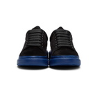 Alexander McQueen SSENSE Exclusive Black and Blue Suede Oversized Sneakers