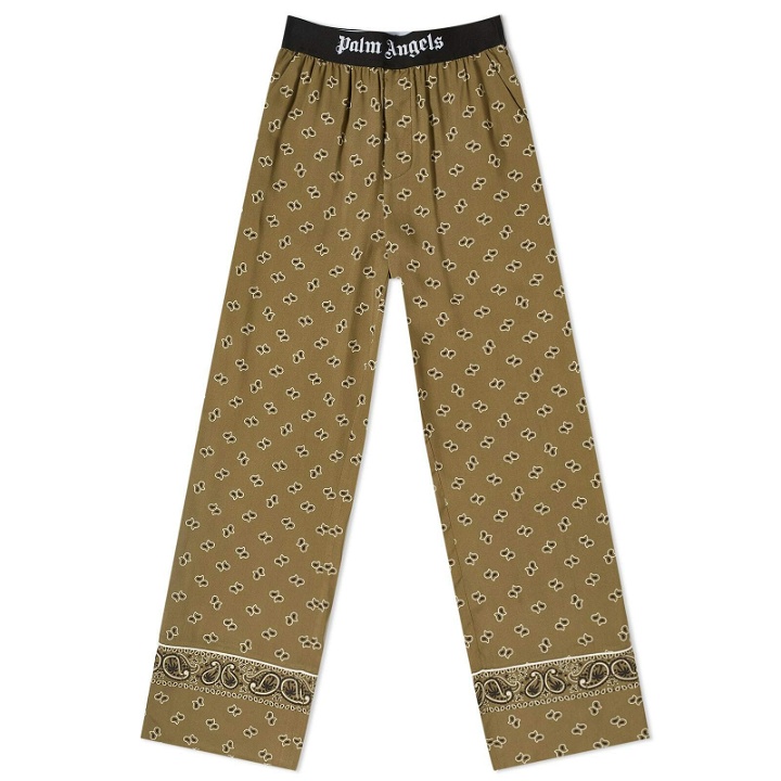 Photo: Palm Angels Women's Paisley Pajama Pants in Green