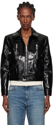 Coperni Black Cactus Faux-Leather Jacket