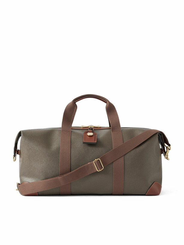 Photo: Mulberry - Heritage Medium Clipper Leather-Trimmed Scotchgrain Weekend Bag