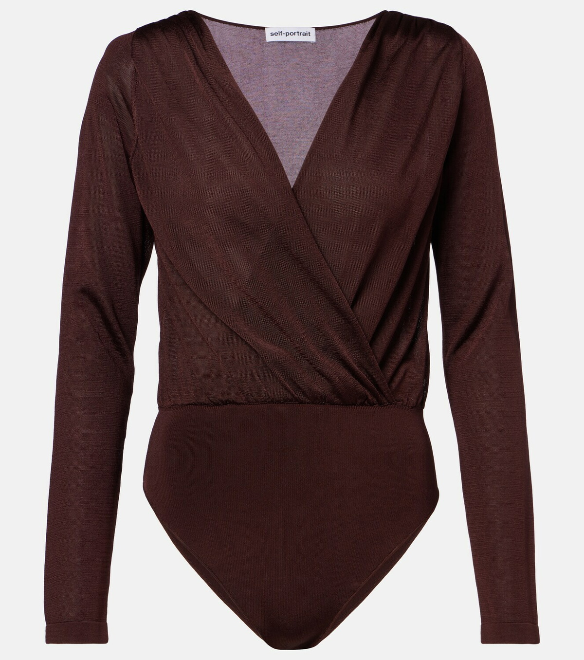 Self-Portrait Draped knitted bodysuit