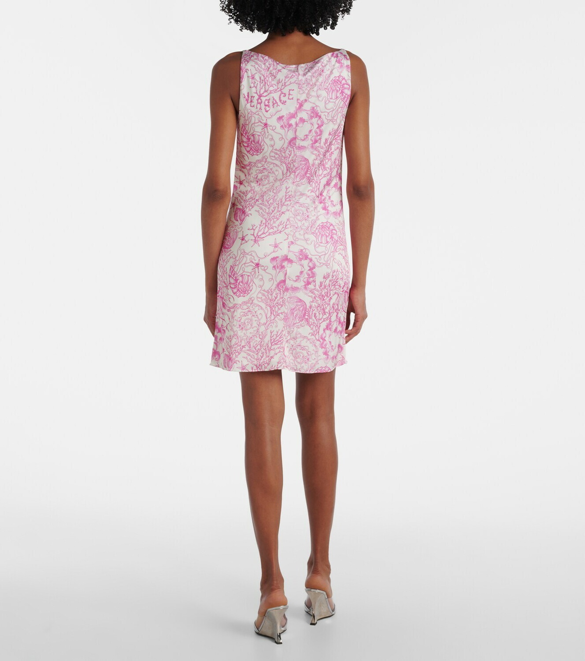 Versace Underwater Barocco draped satin minidress