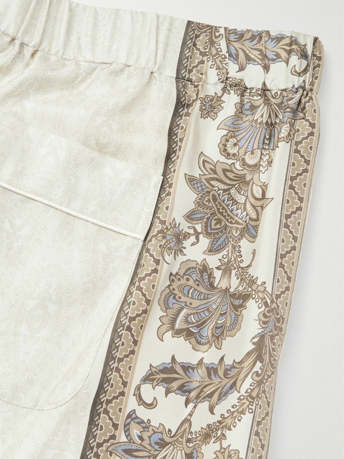 Etro - Slim-Fit Straight-Leg Printed Silk-Twill Trousers - Neutrals