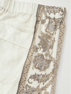 Etro - Slim-Fit Straight-Leg Printed Silk-Twill Trousers - Neutrals