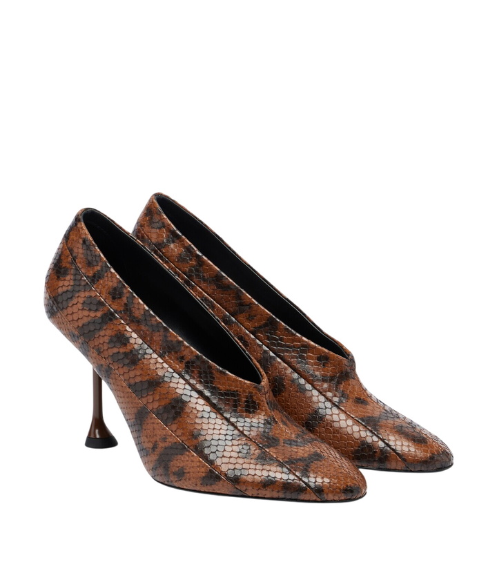 Photo: Proenza Schouler Tee snake-effect leather pumps