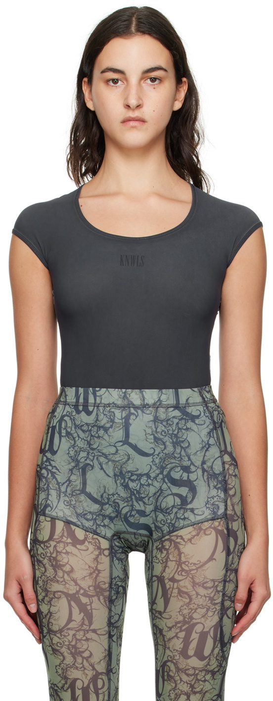 KNWLS Gray Lily Bodysuit
