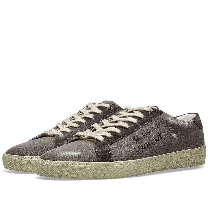 Photo: Saint Laurent SL-06 Canvas Embroidered Signature Sneaker