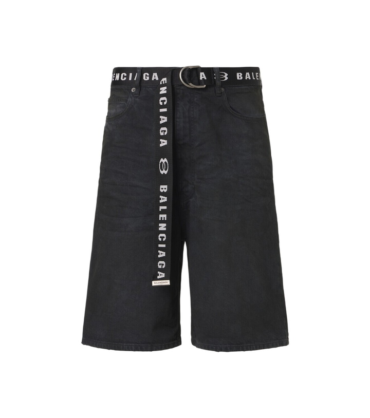 Photo: Balenciaga Unity belted denim Bermuda shorts