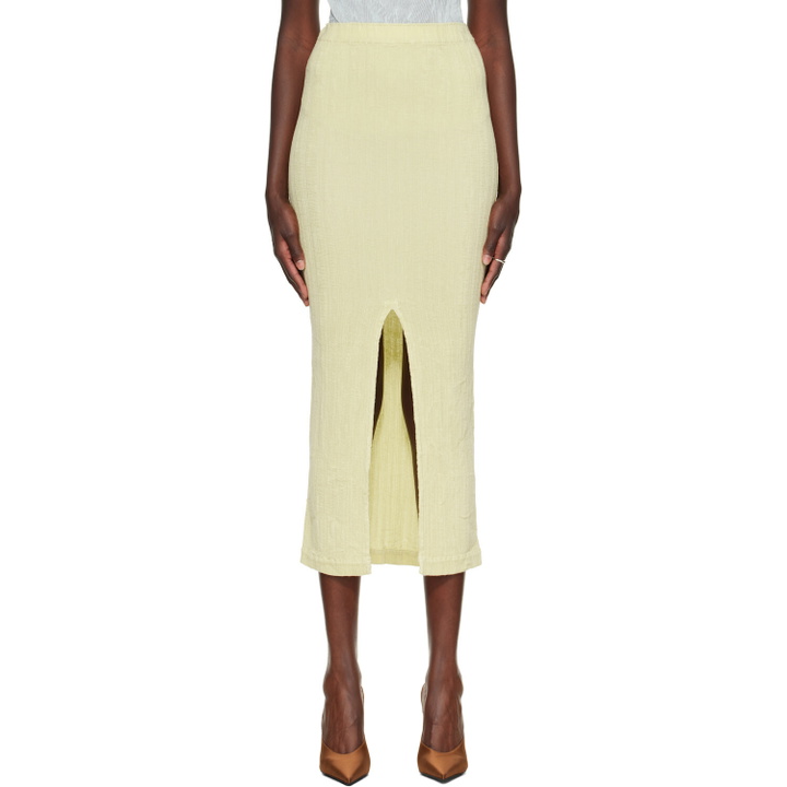 Photo: ISSEY MIYAKE Off-White Rill Midi Skirt