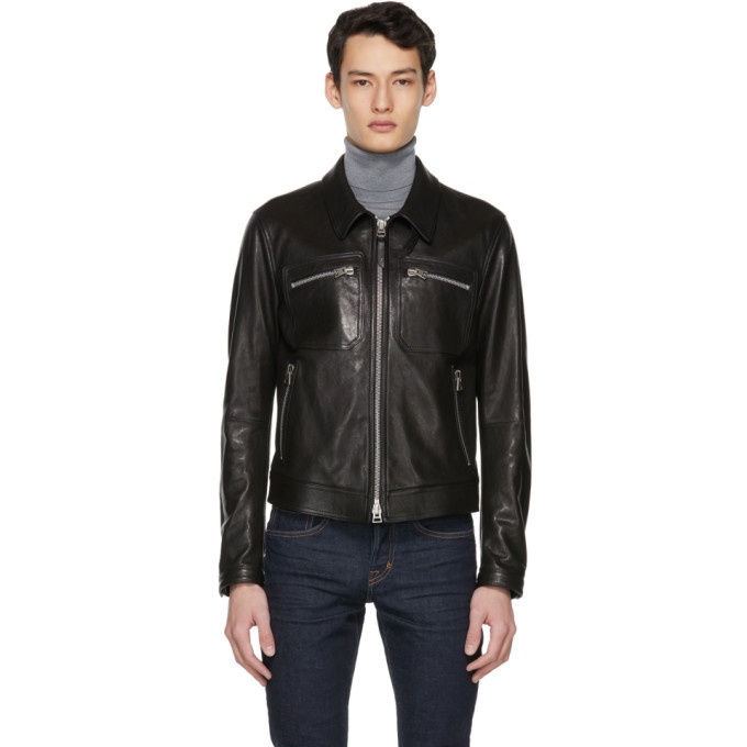 Photo: Tom Ford Black Leather Worked Jacket
