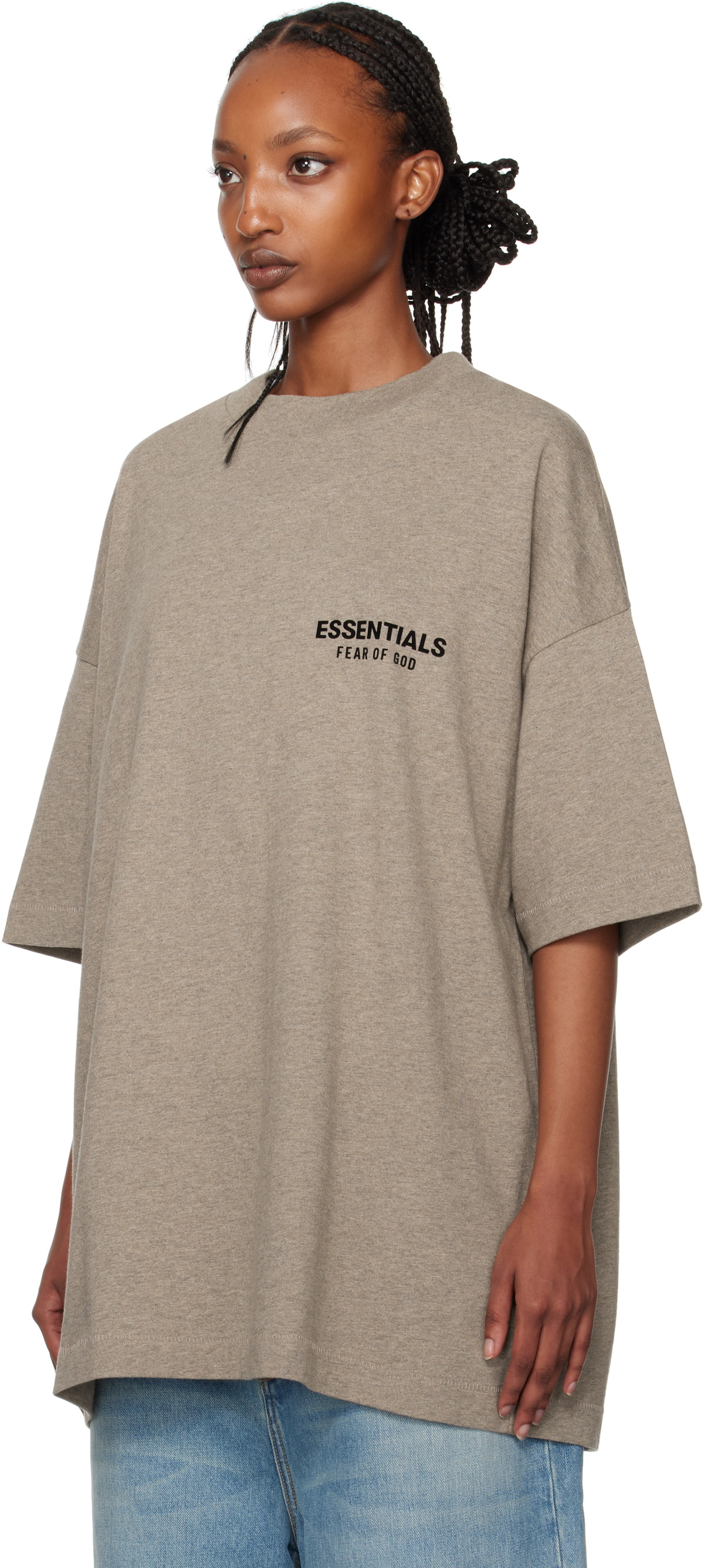 Fear of God ESSENTIALS Gray Jersey Crewneck T-shirt Fear Of God Essentials