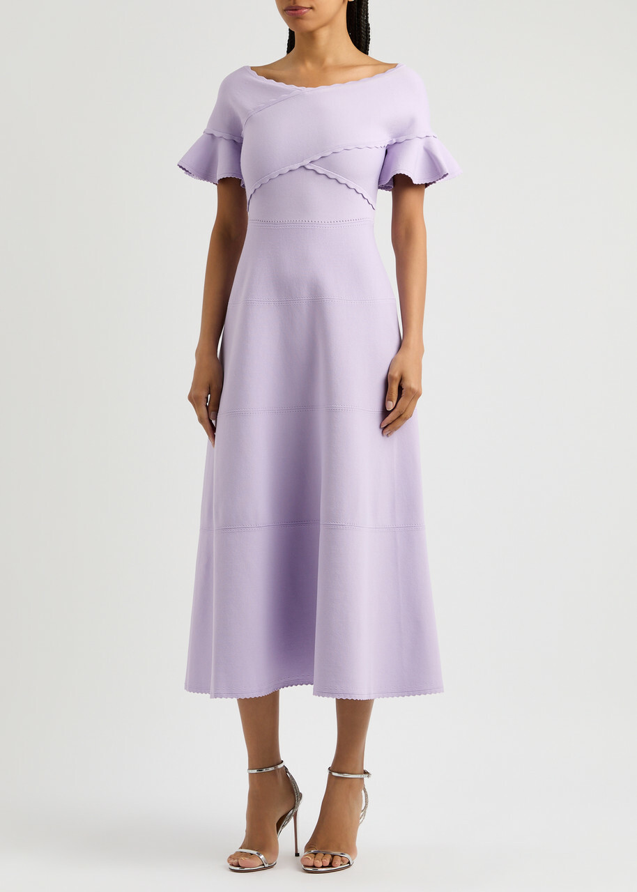 knit dress midi long sleeve Aurelie Buttoned Maxi Dress in Viscose Knit – NÓRA main image 0