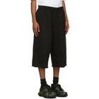 Balenciaga Black Molleton Long Shorts