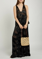 Delos Mira Devoré Georgette top Black