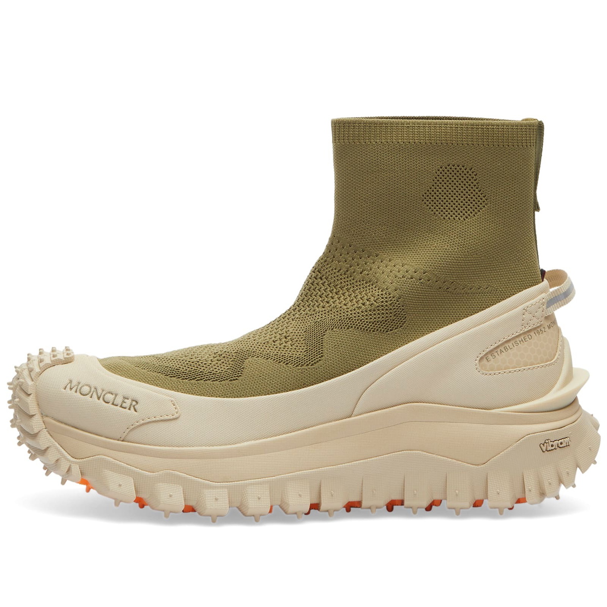 Moncler Men's Trailgrip Knit High Top Sneakers in Green Moncler
