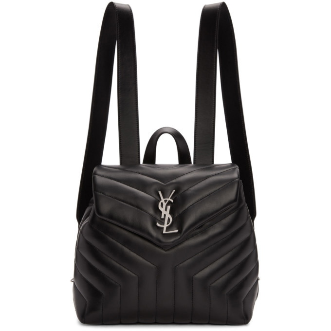 Ysl - Black Calfskin Monogram Loulou Backpack Small