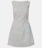 Faithfull Lydie checked cotton and linen minidress