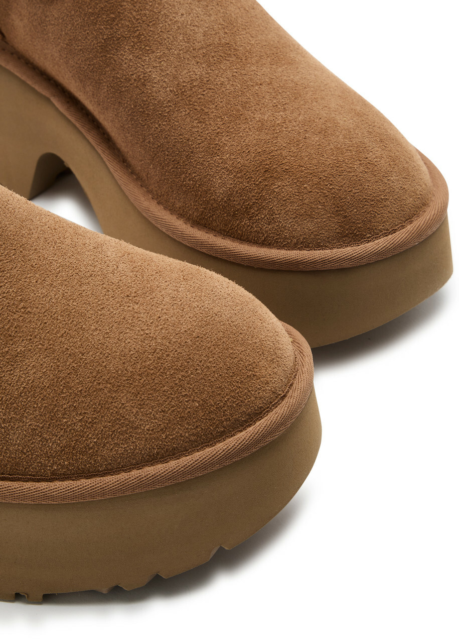 Ugg Classic Ultra Mini New Heights Suede Ankle Boots Tan
