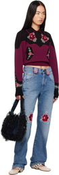 Molly Goddard Burgundy & Black Natasha Sweater