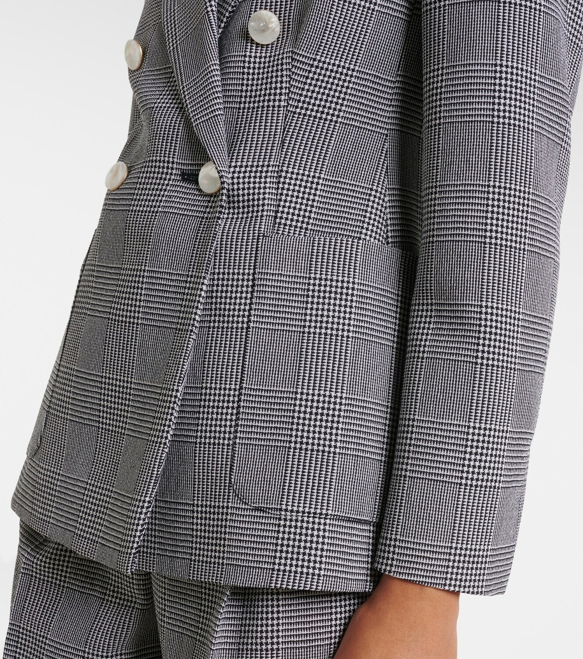 Max Mara Prince of Wales check virgin wool blazer