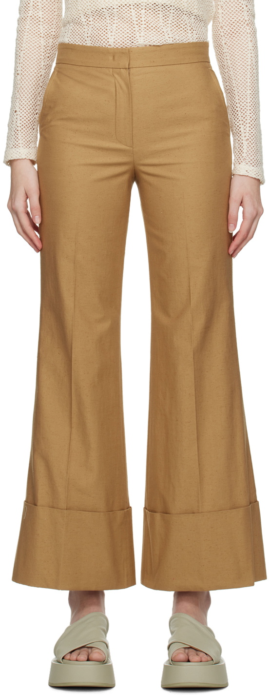 Recto Brown 70s Bohemian Trousers Recto