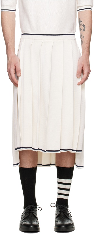 Photo: Thom Browne White Pleated Midi Skirt