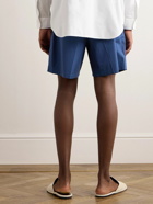 UMIT BENAN B - Julian Straight-Leg Cotton-Poplin Drawstring Shorts - Blue