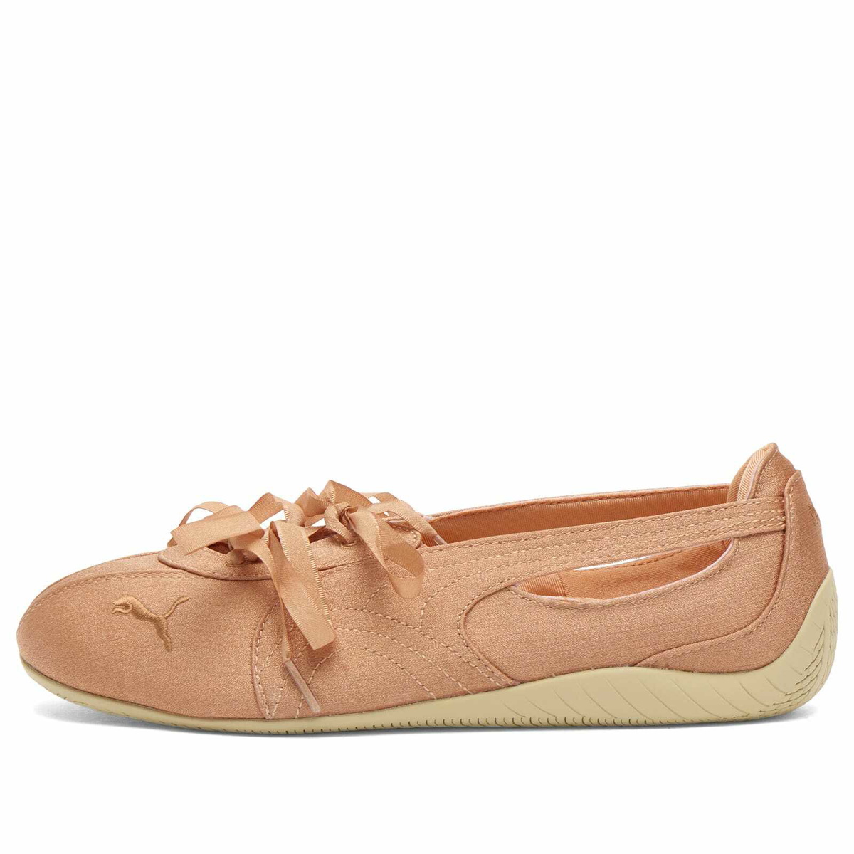 Puma Women's Speedcat Ballet Nova Satin Sneaker in Cinnabar-Toasted Almond