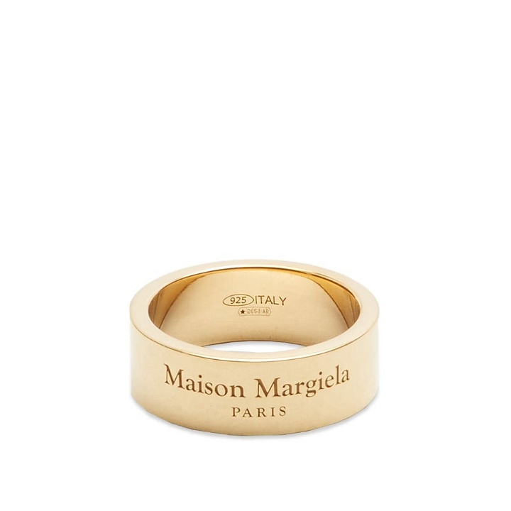 Photo: Maison Margiela Men's Text Logo Band Ring in Gold