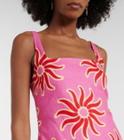 Cala de la Cruz Printed linen minidress