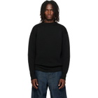 LEMAIRE Black Boat-Neck Double-Face Virgin Wool Sweater
