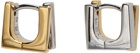 Tom Wood Silver & Gold Step Huggie Earrings