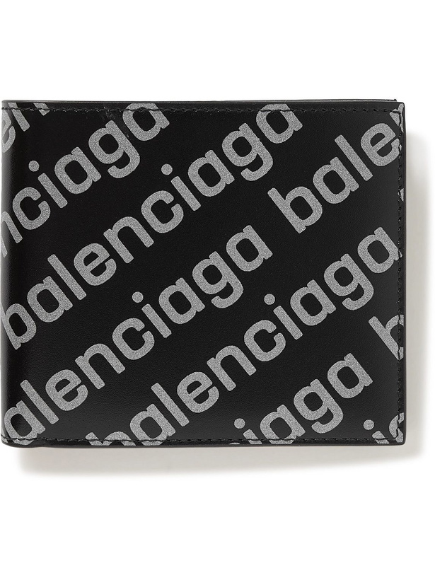 Photo: Balenciaga - Reflective Logo-Print Leather Billfold Wallet