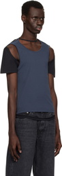 Eckhaus Latta Black & Navy Hugging T-shirt
