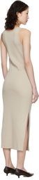 Maison Kitsuné Beige Baby Fox Ribbed Tank Maxi Dress