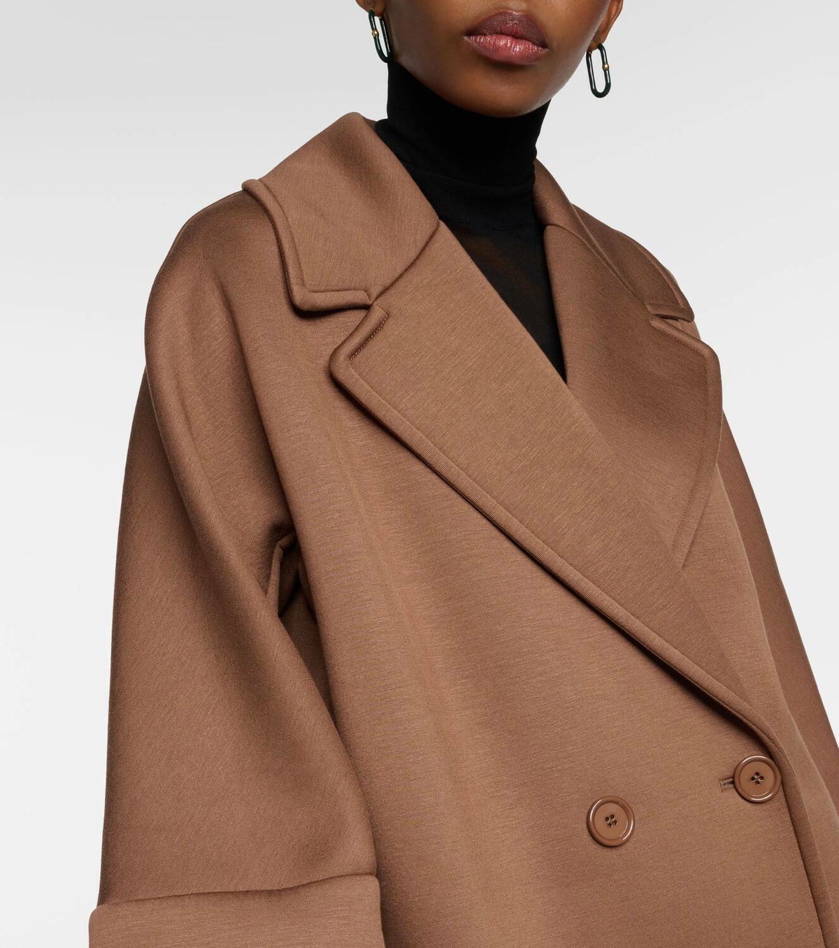 《送料無料 MAX MARA Double-breasted coat in jersey MARICA Max Mara Jersey Double-Breasted Coat | Harrods US