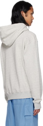 Jil Sander Gray Printed Hoodie