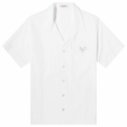 Valentino Men's V Detail Vacation Shirt in Bianco